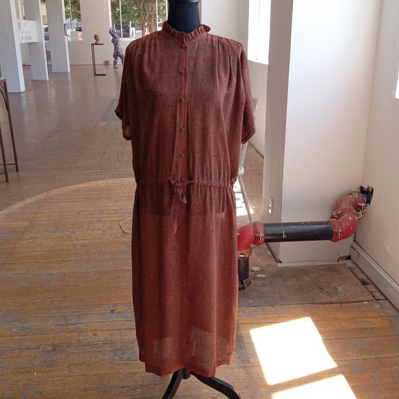 Brown and black sheer graphic Italian dress - Picture 11 of 11